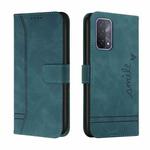 For OPPO A74 Retro Skin Feel Horizontal Flip Soft TPU + PU Leather Case with Holder & Card Slots & Photo Frame(Green)