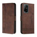 For OPPO A94 5G Retro Skin Feel Horizontal Flip Soft TPU + PU Leather Case with Holder & Card Slots & Photo Frame(Coffee)
