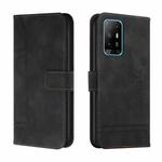 For OPPO A94 5G Retro Skin Feel Horizontal Flip Soft TPU + PU Leather Case with Holder & Card Slots & Photo Frame(Black)