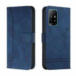 For OPPO A94 5G Retro Skin Feel Horizontal Flip Soft TPU + PU Leather Case with Holder & Card Slots & Photo Frame(Blue)