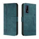 For OPPO Realme 7 4G Retro Skin Feel Horizontal Flip Soft TPU + PU Leather Case with Holder & Card Slots & Photo Frame(Green)