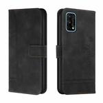 For OPPO Realme 7 Pro Retro Skin Feel Horizontal Flip Soft TPU + PU Leather Case with Holder & Card Slots & Photo Frame(Black)