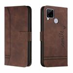 For OPPO Realme C15 Retro Skin Feel Horizontal Flip Soft TPU + PU Leather Case with Holder & Card Slots & Photo Frame(Coffee)