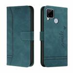 For OPPO Realme C15 Retro Skin Feel Horizontal Flip Soft TPU + PU Leather Case with Holder & Card Slots & Photo Frame(Green)