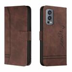 For OnePlus Nord 2 5G Retro Skin Feel Horizontal Flip Soft TPU + PU Leather Case with Holder & Card Slots & Photo Frame(Coffee)