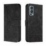 For OnePlus Nord 2 5G Retro Skin Feel Horizontal Flip Soft TPU + PU Leather Case with Holder & Card Slots & Photo Frame(Black)