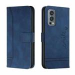 For OnePlus Nord 2 5G Retro Skin Feel Horizontal Flip Soft TPU + PU Leather Case with Holder & Card Slots & Photo Frame(Blue)