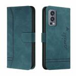 For OnePlus Nord 2 5G Retro Skin Feel Horizontal Flip Soft TPU + PU Leather Case with Holder & Card Slots & Photo Frame(Dark Green)