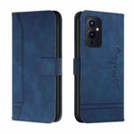 For OnePlus 9 Retro Skin Feel Horizontal Flip Soft TPU + PU Leather Case with Holder & Card Slots & Photo Frame(Blue)