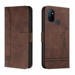 For OnePlus Nord N100 Retro Skin Feel Horizontal Flip Soft TPU + PU Leather Case with Holder & Card Slots & Photo Frame(Coffee)