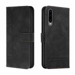 For Huawei P30 Retro Skin Feel Horizontal Flip Soft TPU + PU Leather Case with Holder & Card Slots & Photo Frame(Black)