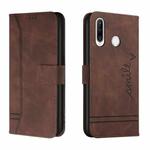 For Huawei P30 Lite Retro Skin Feel Horizontal Flip Soft TPU + PU Leather Case with Holder & Card Slots & Photo Frame(Coffee)