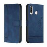 For Huawei P30 Lite Retro Skin Feel Horizontal Flip Soft TPU + PU Leather Case with Holder & Card Slots & Photo Frame(Blue)