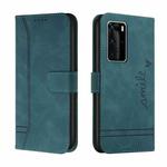 For Huawei P40 Pro Retro Skin Feel Horizontal Flip Soft TPU + PU Leather Case with Holder & Card Slots & Photo Frame(Green)