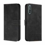 For Huawei Y8p Retro Skin Feel Horizontal Flip Soft TPU + PU Leather Case with Holder & Card Slots & Photo Frame(Black)