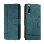 For Huawei Y8p Retro Skin Feel Horizontal Flip Soft TPU + PU Leather Case with Holder & Card Slots & Photo Frame(Green)