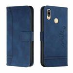For Huawei Y9 2019 Retro Skin Feel Horizontal Flip Soft TPU + PU Leather Case with Holder & Card Slots & Photo Frame(Blue)