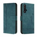 For Honor 20 Retro Skin Feel Horizontal Flip Soft TPU + PU Leather Case with Holder & Card Slots & Photo Frame(Green)