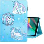 For Galaxy Tab A 8.0 (2019) / T290 Colored Drawing Horizontal Flip PU Leather Case with Holder & Card Slot(Unicorn)