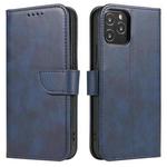 For iPhone 12 Pro Max Calf Texture Buckle Horizontal Flip Leather Case with Holder & Card Slots & Wallet(Blue)