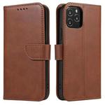 For iPhone 12 / 12 Pro Calf Texture Buckle Horizontal Flip Leather Case with Holder & Card Slots & Wallet(Brown)