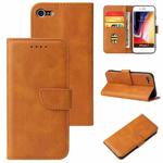 For iPhone SE 2022 / SE 2020 / 8 / 7 Calf Texture Buckle Horizontal Flip Leather Case with Holder & Card Slots & Wallet(Khaki)