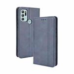 For Motorola Moto G60S Magnetic Buckle Retro Pattern Horizontal Flip Leather Case with Holder & Card Slot & Wallet(Blue)