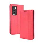 For OPPO Realme GT Explorer Master Magnetic Buckle Retro Pattern Horizontal Flip Leather Case with Holder & Card Slot & Wallet(Red)