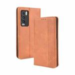 For OPPO Realme GT Explorer Master Magnetic Buckle Retro Pattern Horizontal Flip Leather Case with Holder & Card Slot & Wallet(Brown)