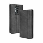 For Tecno Phantom X Magnetic Buckle Retro Pattern Horizontal Flip Leather Case with Holder & Card Slot & Wallet(Black)