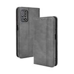 For Doogee N40 Pro Magnetic Buckle Retro Pattern Horizontal Flip Leather Case with Holder & Card Slot & Wallet(Black)