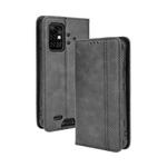 For UMIDIGI Bison Pro Magnetic Buckle Retro Pattern Horizontal Flip Leather Case with Holder & Card Slot & Wallet(Black)