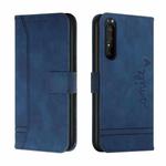 For Sony Xperia 5 II Retro Skin Feel Horizontal Flip Soft TPU + PU Leather Case with Holder & Card Slots & Photo Frame(Blue)