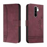 For Xiaomi Redmi 9 Retro Skin Feel Horizontal Flip Soft TPU + PU Leather Case with Holder & Card Slots & Photo Frame(Wine Red)