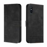 For Xiaomi Redmi 9A Retro Skin Feel Horizontal Flip Soft TPU + PU Leather Case with Holder & Card Slots & Photo Frame(Black)