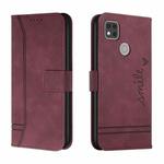 For Xiaomi Redmi 9C Retro Skin Feel Horizontal Flip Soft TPU + PU Leather Case with Holder & Card Slots & Photo Frame(Wine Red)