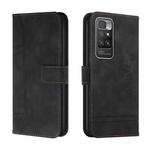 For Xiaomi Redmi 10 Retro Skin Feel Horizontal Flip Soft TPU + PU Leather Case with Holder & Card Slots & Photo Frame(Black)