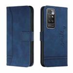 For Xiaomi Redmi 10 Retro Skin Feel Horizontal Flip Soft TPU + PU Leather Case with Holder & Card Slots & Photo Frame(Blue)