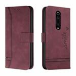 For Xiaomi Redmi K20 / K20 Pro Retro Skin Feel Horizontal Flip Soft TPU + PU Leather Case with Holder & Card Slots & Photo Frame(Wine Red)