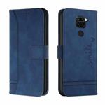 For Xiaomi Redmi Note 9 Retro Skin Feel Horizontal Flip Soft TPU + PU Leather Case with Holder & Card Slots & Photo Frame(Blue)