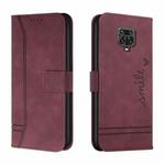 For Xiaomi Redmi Note 9 Pro Retro Skin Feel Horizontal Flip Soft TPU + PU Leather Case with Holder & Card Slots & Photo Frame(Wine Red)