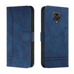For Xiaomi Redmi Note 9 Pro Retro Skin Feel Horizontal Flip Soft TPU + PU Leather Case with Holder & Card Slots & Photo Frame(Blue)