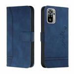 For Xiaomi Redmi Note 10 4G Retro Skin Feel Horizontal Flip Soft TPU + PU Leather Case with Holder & Card Slots & Photo Frame(Blue)