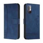 For Xiaomi Redmi Note 10 5G Retro Skin Feel Horizontal Flip Soft TPU + PU Leather Case with Holder & Card Slots & Photo Frame(Blue)