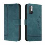 For Xiaomi Redmi Note 10 5G Retro Skin Feel Horizontal Flip Soft TPU + PU Leather Case with Holder & Card Slots & Photo Frame(Dark Green)