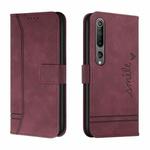 For Xiaomi Mi 10 5G/10 Pro 5G Retro Skin Feel Horizontal Flip Soft TPU + PU Leather Case with Holder & Card Slots & Photo Frame(Wine Red)