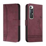For Xiaomi Mi 10S Retro Skin Feel Horizontal Flip Soft TPU + PU Leather Case with Holder & Card Slots & Photo Frame(Wine Red)