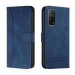 For Xiaomi Mi 10T 5G Retro Skin Feel Horizontal Flip Soft TPU + PU Leather Case with Holder & Card Slots & Photo Frame(Blue)