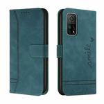 For Xiaomi Mi 10T 5G Retro Skin Feel Horizontal Flip Soft TPU + PU Leather Case with Holder & Card Slots & Photo Frame(Dark Green)