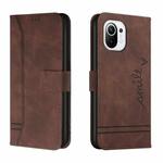 For Xiaomi Mi 11 Retro Skin Feel Horizontal Flip Soft TPU + PU Leather Case with Holder & Card Slots & Photo Frame(Coffee)